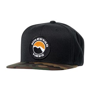 Hat - Flat Bill Snapback Circle Logo (Black/Camo)