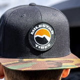 Hat - Flat Bill Snapback Circle Logo (Black/Camo)